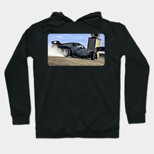 350z Custom Drift Cartoon Drawing Action Print Hoodie